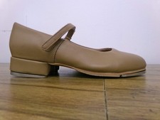 Dance Tan Tap Shoes Leo's 7M Mary Jane Leather Easy Strap Good Condition