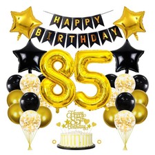 Geburtstagsdeko Schwarz Gold Jubiläum Luftballons Girlande Set