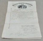 Vintage 1863 Civil War Iowa 31st Reg Vol Widow Pension Certificate