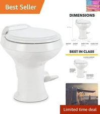 Standard Height Dometic 302300071 RV Toilet with Triple-Jet Rinse Technology