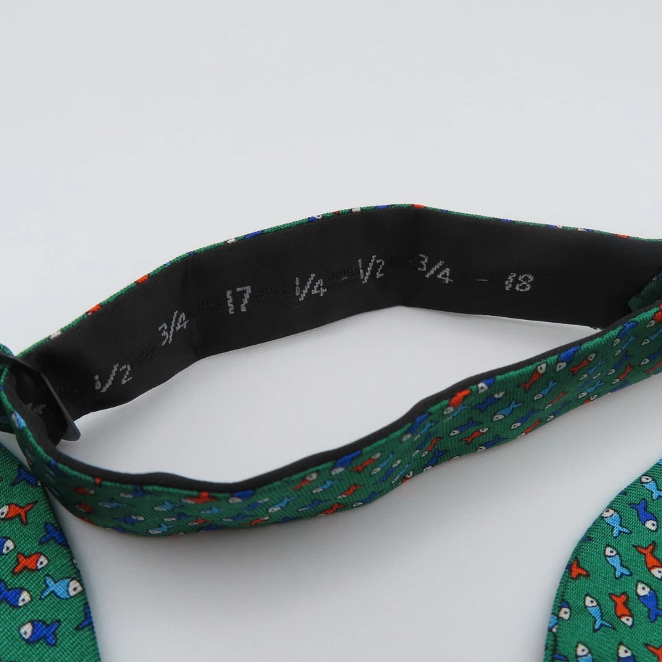 Pajarita de seda Izod verde naranja azul pez lunares 2,5" de ancho Foto 4 de 4
