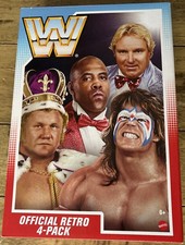 WWE Official Retro 4-Pack Virgil Ultimate Warrior, Bobby Heenan, Harley Race.