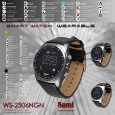 SAMI Piel Real Smartwatch Fitness Tracker Bla...