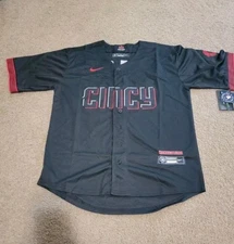 sNWT Elly De La Cruz #44 Reds City Edition Black Jersey Stitched Mens Large