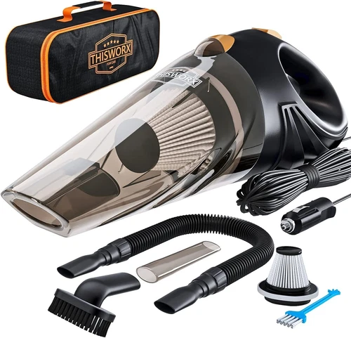 ThisWorx Car Vacuum Cleaner - Portable Handheld Mini W/ Black 