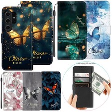 Wallet PU Leather Case Butterfly Personalized Cover For Samsung S25 A17 A36 A07