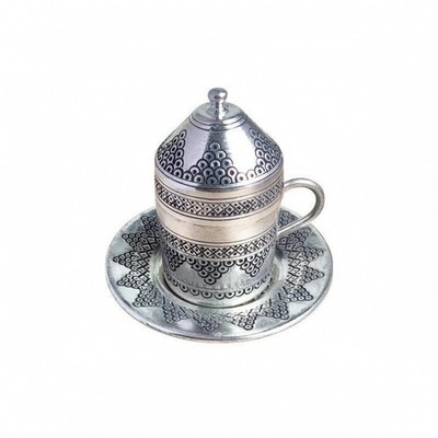 Türkische Kaffeetasse Handarbeit Kaffeetasse und Untertasse verzierte Motive