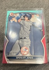 2023 Bowman Draft - Spencer Jones #BD-196 Aqua & Pink Gradient /199 (RC)