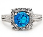 1CT Aquamarine 925 Solid Genuine Sterling Silver Ring Jewelry Sz 6  — photo 1