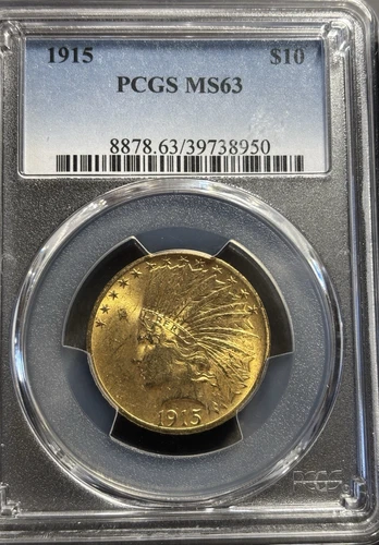 1915 Indian $10 Gold Eagle PCGS MS63 - GORGEOUS!