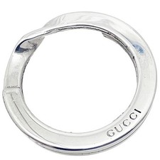   Authentic Gucci Logo Keyring Silver Hardware Keychain Hook Charm Key