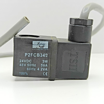 Parker P2FCB349 Solenoid Valve Coil 24VDC 48VAC 22mm Used