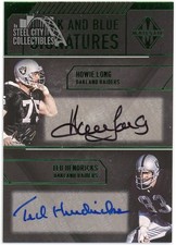 Howie Long Ted Hendricks 2017 Majestic Black and Blue Signatures Green Auto 1/1