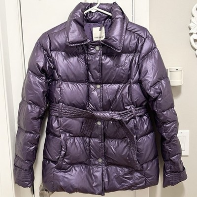 DIESEL Real Duck Down Feather Puffer Jacket Kids Girls XL 16-18 Purple Coat