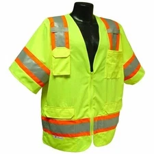 Radians SV63 Yellow/Lime Class 3 Hi-Viz Two-Tone Surveyor Safety Vest LARGE