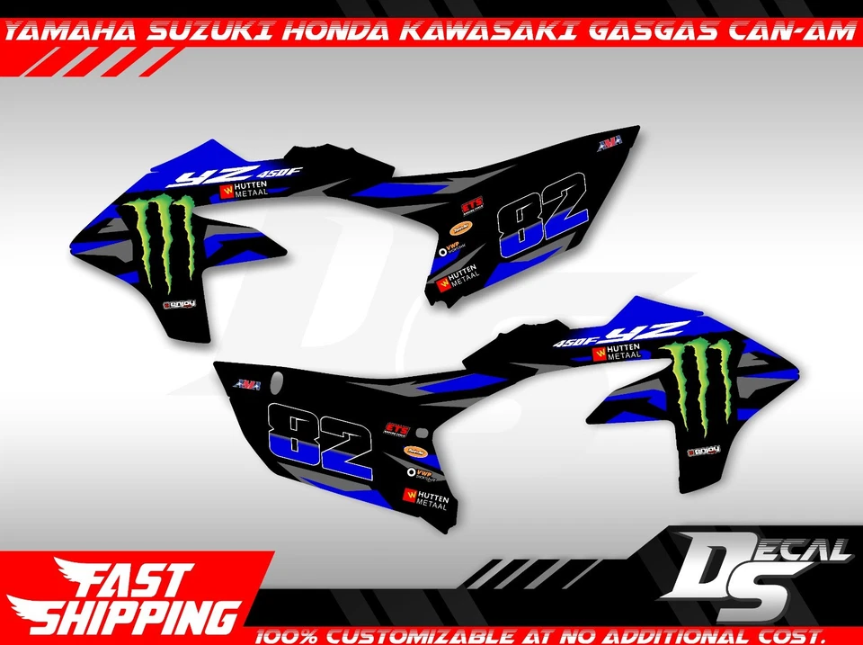 Kit de gráficos Yamaha YZ 450F 2026 calcomanías MX personalizadas pegatinas personalización gratuita Foto 2 de 4