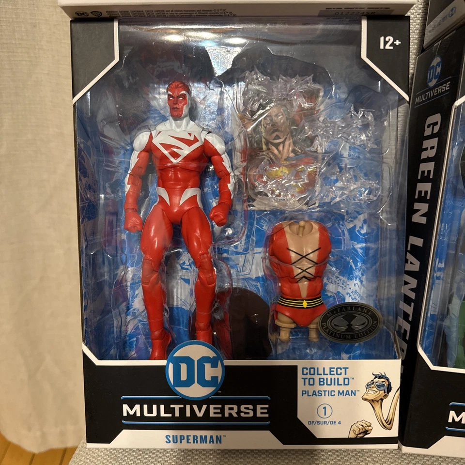 In Hand DC Multiverse JLA Figure BAF Platinum Chase Plastic man Superman - Image 2 of 4
