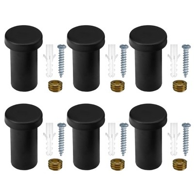 Pack of 6 Easy to Install Black Stainless Wall Hook Functional Towel Hanger