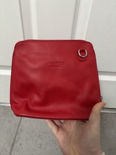 Vera Pelle Genuine Italian Leather Red Crossbody Bag