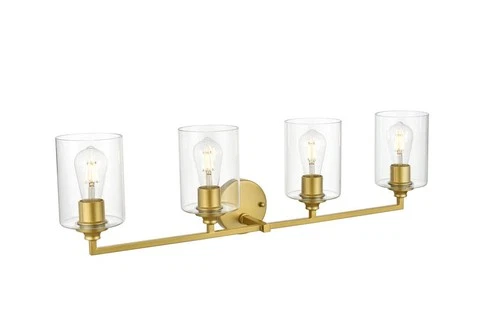 Elegant Lighting LD7315W33 Mayson 4 Light 10" Tall Bathroom - Brass - Picture 6 of 12