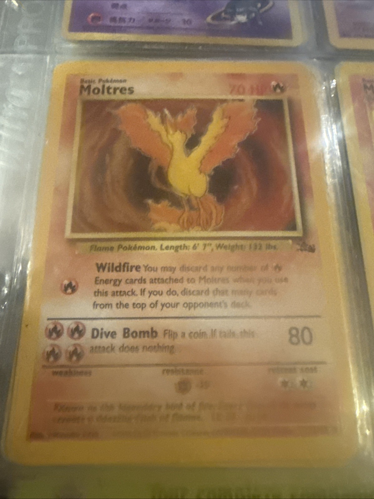 Pokémon TCG Moltres Holo Rare Card 12/62 Fossil