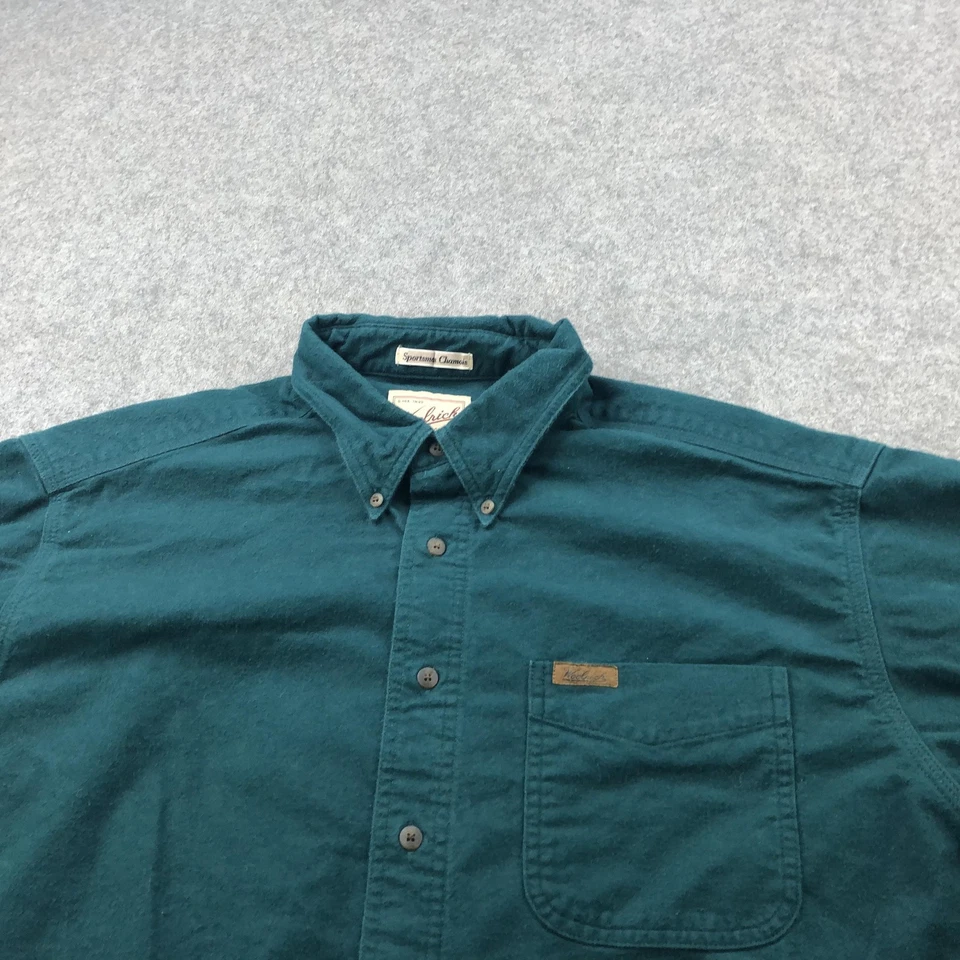 Woolrich Shirt Mens XL Green Sportsman Chamois Button Down Long Sleeve - Image 4 of 4