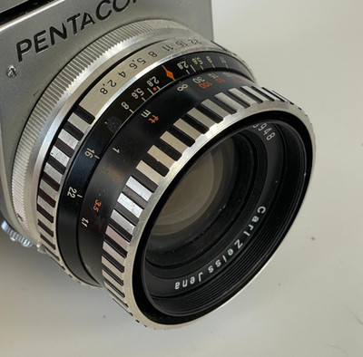 Carl Zeiss Jena DDR Biometar 80 mm f/2.8 Lens in Pentacon Six Mount Zebra GOOD