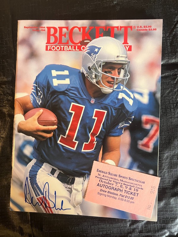 DREW BLEDSOE SIGNED BECKETT MAGAZINE 9/94 PATRIOTS