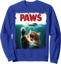 Cute Paws Cat Chasing Mouse Kitten Parody Help Unisex Crewneck Sweatshirt