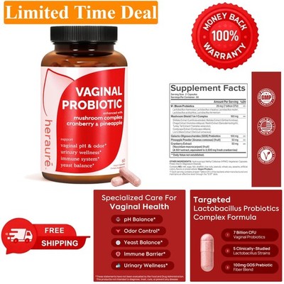 HerAuré Vaginal Probiotic for Women PH Balance Odor Flora Immunity with 7B CF...