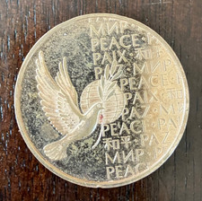 NAZIONI UNITE 1973 "Pace" in diverse lingue ONU medaglia bronzo