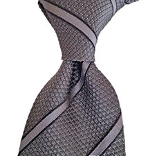 NWT TOM FORD Gray Dotted Texture Striped Woven Silk Tie 280