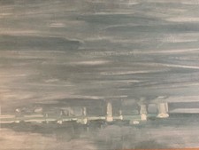 Oil Painting On Wood Panel Hsp Marine Boat Frigate Race Sea Ocean Art