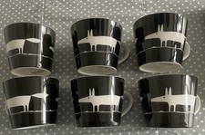 Scion Living Mr Fox Mugs Black and White 350ml x 6 Excellent Condition