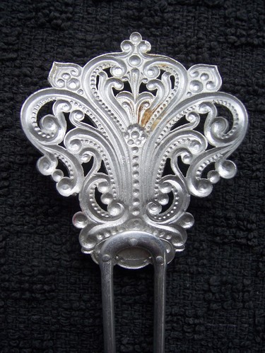 Vintage aluminum  Victorian hair comb -  NO US IMPORT FEES - Foto 6 di 14