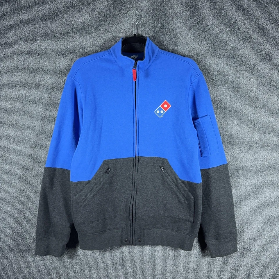 Chaqueta Dominos Gear Para Hombre Pequeña Azul Gris Cremallera Completa Pizza Entrega Uniforme Foto 2 de 4