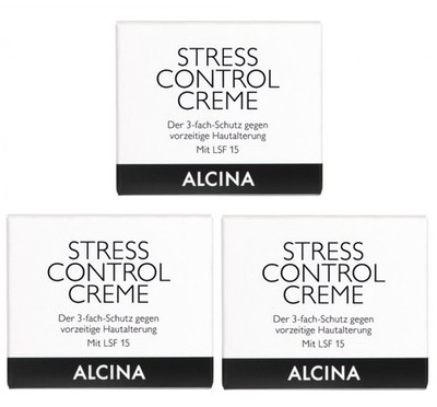 3x Alcina pflegende Kosmetik Stress Control Creme 50 ml