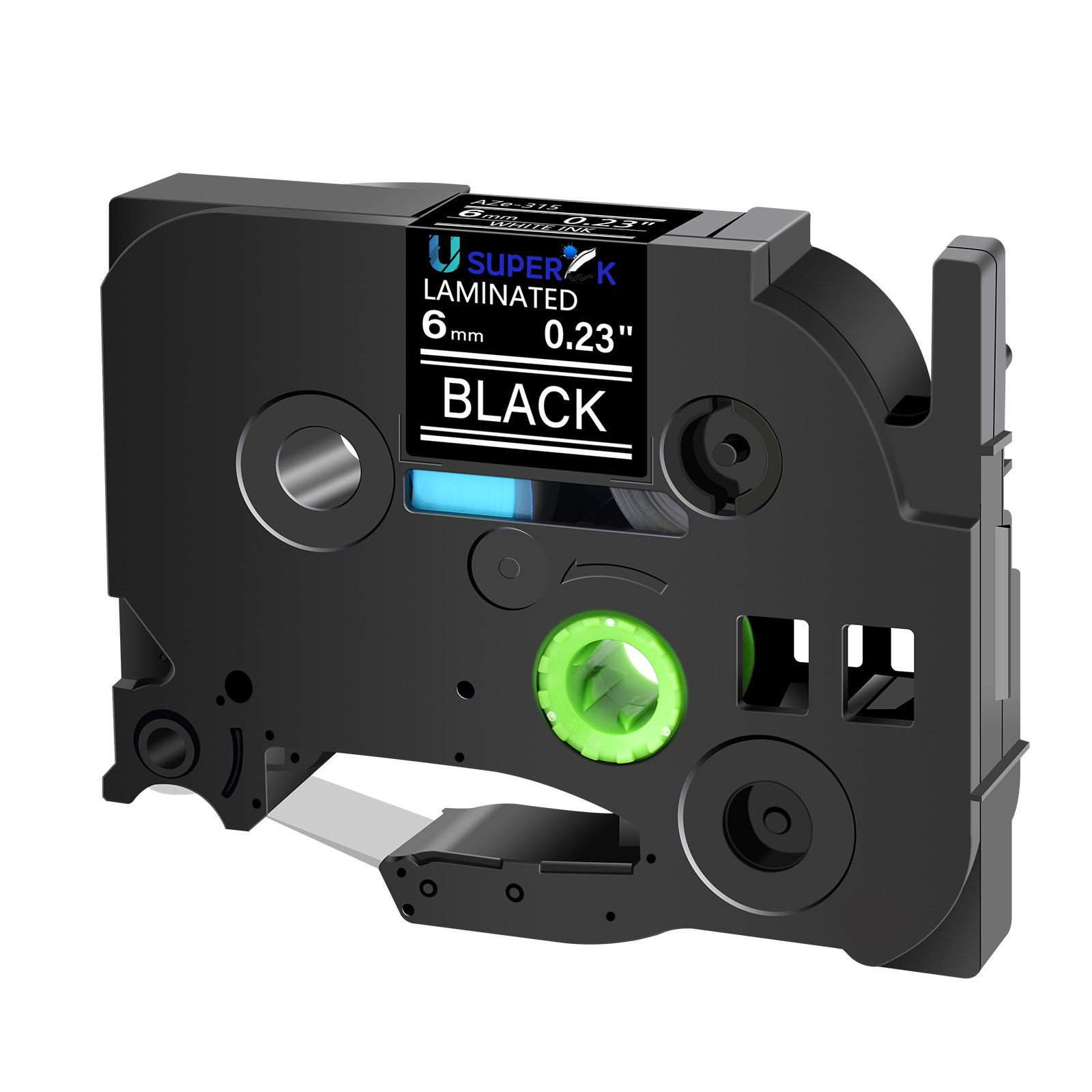TZE 315 Compatible with Brother PT-1010 TZ TZe 315 White on Black Tape Label 6mm