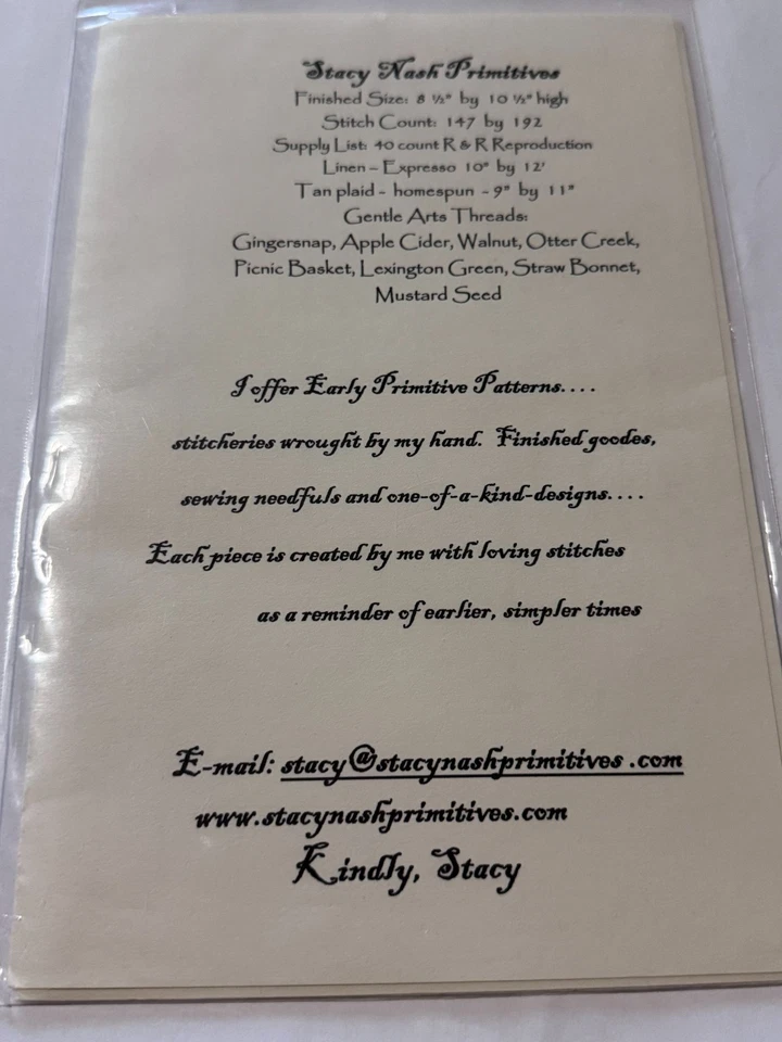 Stacy Nash Primitives cross stitch chart Butternut Tavern - Image 2 of 2