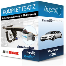 Für Volvo C30 06- AUTO HAK Anhängerkupplung abnehmbar + 13polig E-Satz AHK