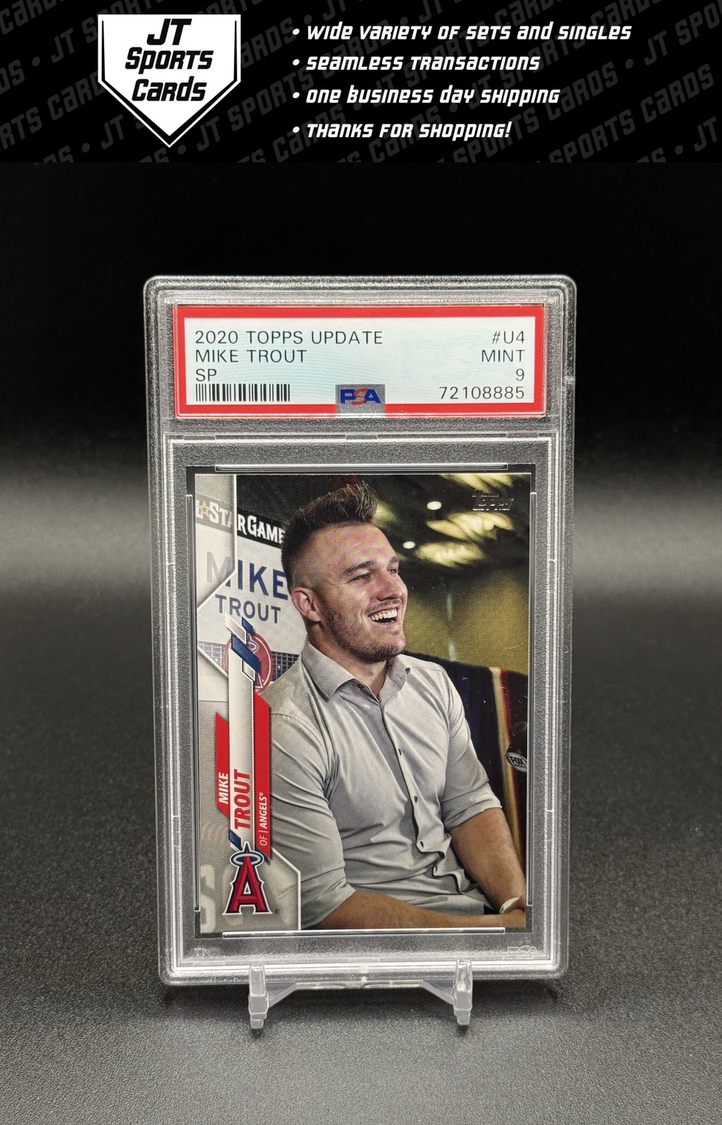 2020 Topps Update Mike Trout U-4 SP Image Variation PSA 9 Los Angeles Angels