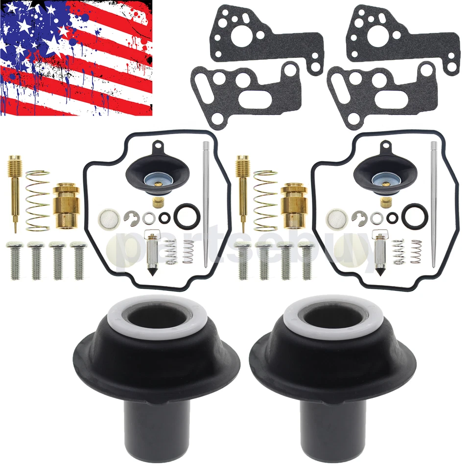 Carburetor Repair Carb Rebuild Kit & Plunger For yamaha VIRAGO 535 XV535 XV 535 - Image 2 of 4