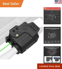 Compact 700 Lumen Tactical Flashlight with Adjustable Green Laser & Strobe Modes