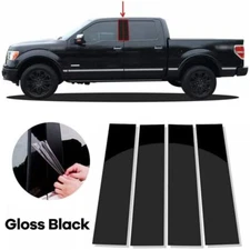 For 2004-2014 Ford F-150 F150 Super Cab Crew Glossy Black Pillar Post Door Trim