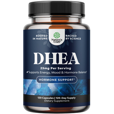 Pure DHEA 25mg per serving for Women and Men Extra Small Capsule High Absorption
