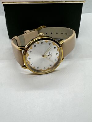 Kate Spade New York Metro 0586 Women\'s Beige Leather Strap Analog Watch JNA115 Kate Spade Metro Gold-Tone Champagne Bottle Watch Beige Leather main image 3