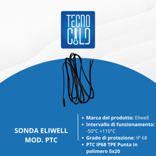 SONDA ELIWELL PER TEMPERATURA PTC CON 2 FILI -50°C+110°C DA TERMOSTATO DIGITALE