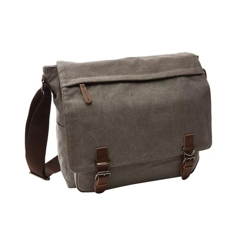 School Military Shoulder Bag Men Messenger Bag Vintage Canvas Leather Satchel⭐ - Picture 12 of 13