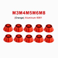 M3-M8 Anodized Aluminium Cone Cup Head Washers Fit Socket Cap Screws Bolt Orange