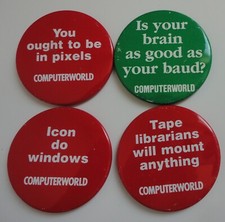 (4) Vintage Computerworld Humorous Computer A...